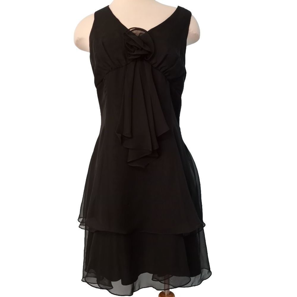 Vintage Gunne Sax by Jessica McClintok Tiered Black Dress Medium
